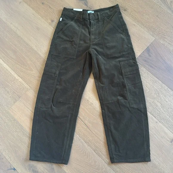 Citizens of Humanity Marcelle Corduroy Cargo Pants Costes Green Size 28 - Picture 5 of 13
